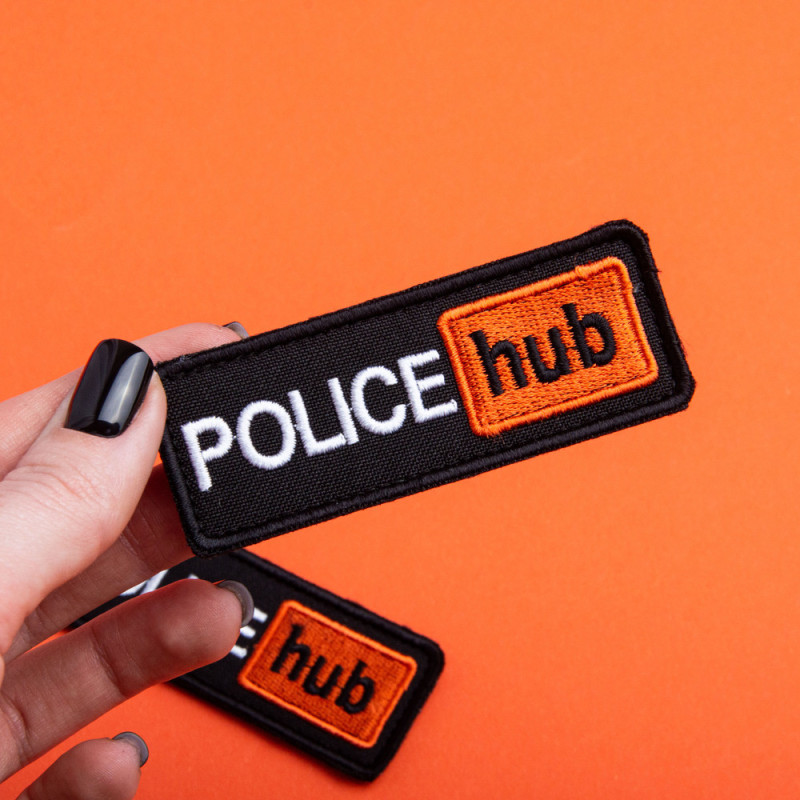 Набір шевронів 2 шт. на липучці Police hub 8,6х3,2 см вишитий патч нашивка шеврон поліції, Поліцейський Хаб