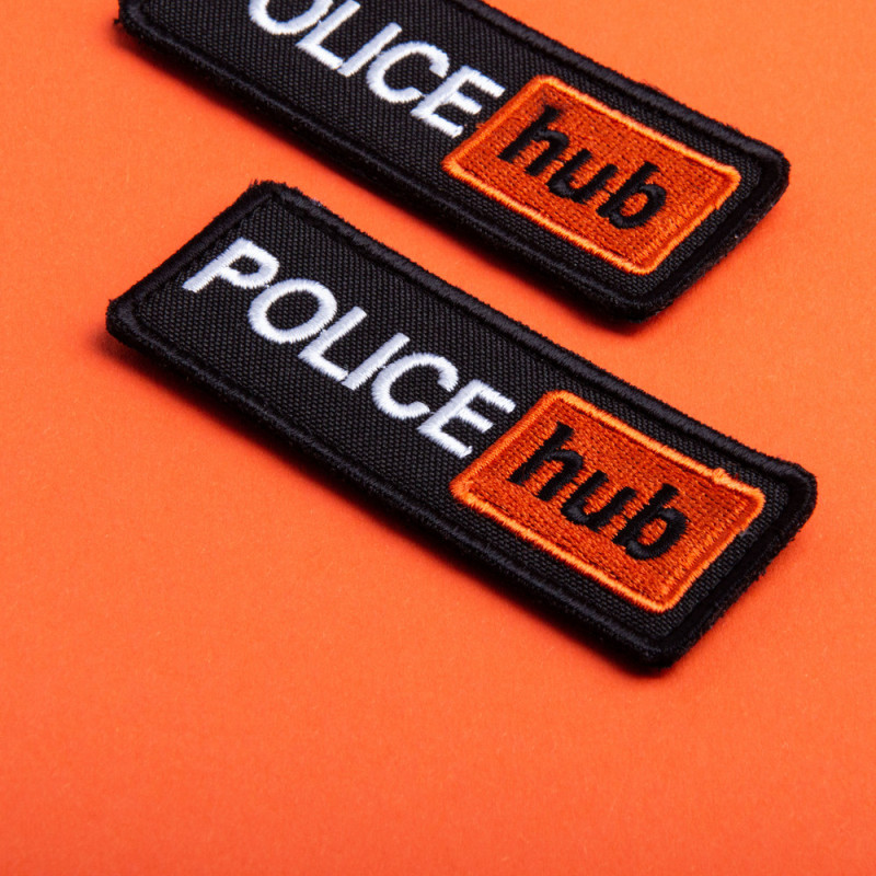 Набір шевронів 2 шт. на липучці Police hub 8,6х3,2 см вишитий патч нашивка шеврон поліції, Поліцейський Хаб