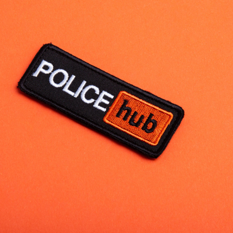Набір шевронів 2 шт. на липучці Police hub 8,6х3,2 см вишитий патч нашивка шеврон поліції, Поліцейський Хаб