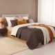 Покривало на ліжко 240х260 см Люкс IDEIA двостороннє, міцна стібка тканини, антиалергенне волоконо шоколад беж