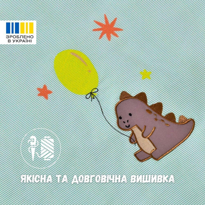 Комплект постільної білизни в ліжечко дитячий PAPAELLA, набір постільної з вишивкою, бавовна м'ята