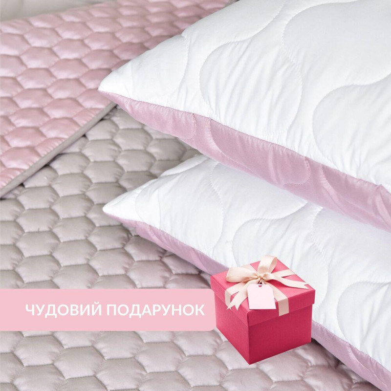 Подушка для сну 50х70 см Soft IDEIA двостороння  лебединого пуху стьобана, штучний пух, преміум
