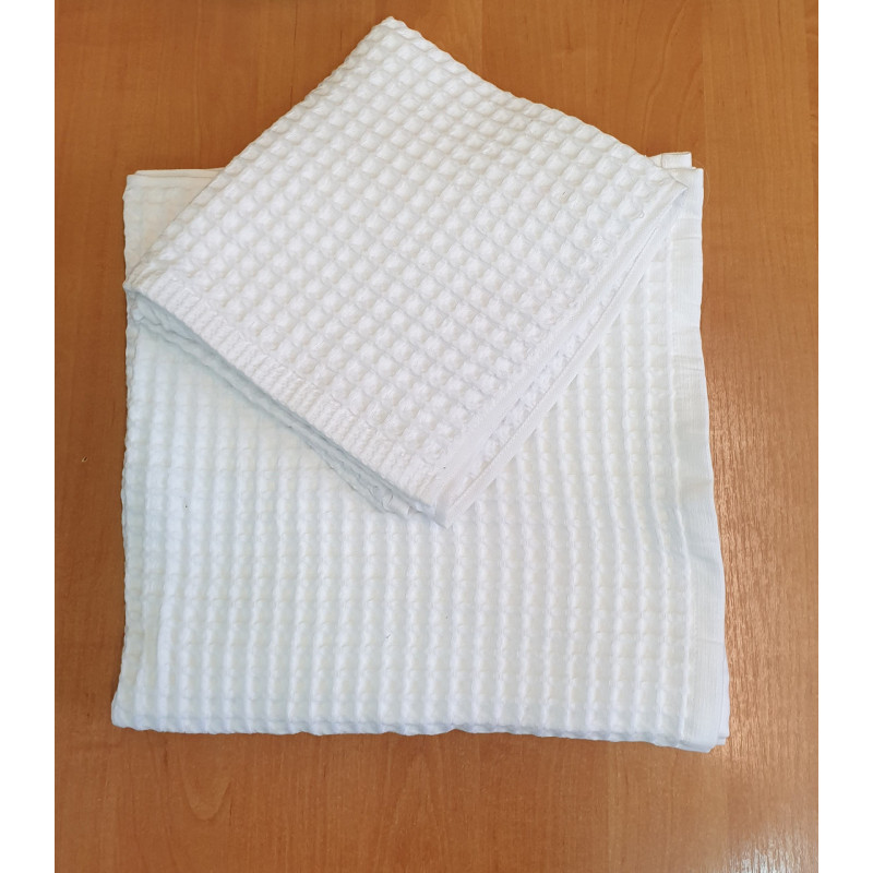 Набір вафельних рушників 50*80 та 80*160 (2шт) щільність 400 г/м2