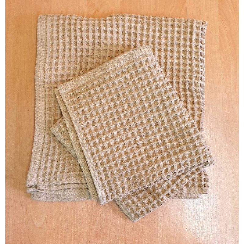 Набір вафельних рушників 50*80 та 80*160 (2шт) щільність 400 г/м2