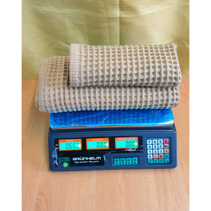 Набір вафельних рушників 50*80 та 80*160 (2шт) щільність 400 г/м2