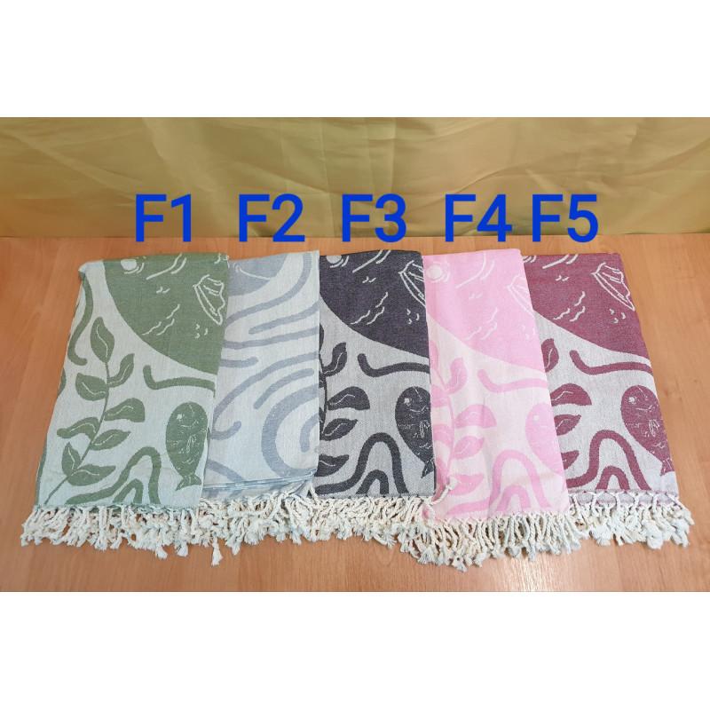 Рушники пляжні Пештемаль 100*180 (200г/м2), T1 Туреччина