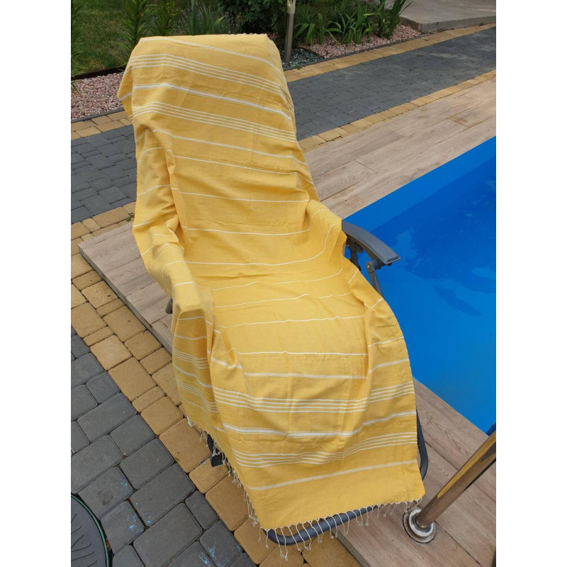 Рушники пляжні Пештемаль бавовняна 100х180 YELLOW 01 Туреччина