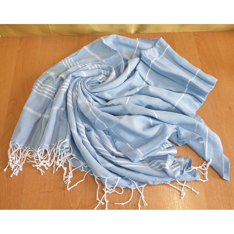 Рушники пляжні Пештемаль бавовняна 100х180 LIGHT BLUE Туреччина