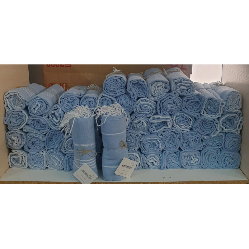 Рушники пляжні Пештемаль бавовняна 100х180 LIGHT BLUE Туреччина