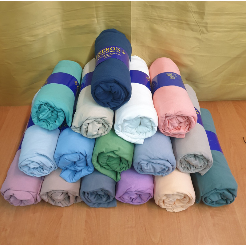 Простирадло на гумці трикотажне 160х200 KREM (TM Zeron), Туреччина