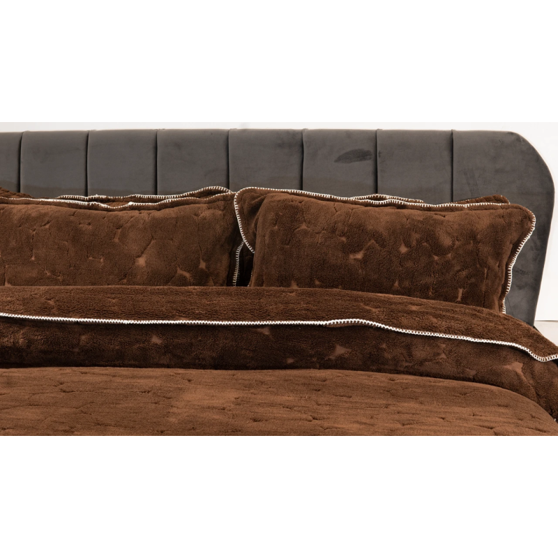 Плед-покривало жакардове Welsoft 220х240 з наволочками 50х70 (TM Zeron) камінчик коричневий, Туреччина