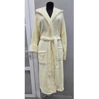 Халат махровий жіночий довгий з капюшоном Welsoft (TM Zeron), Krem — XL Туреччина