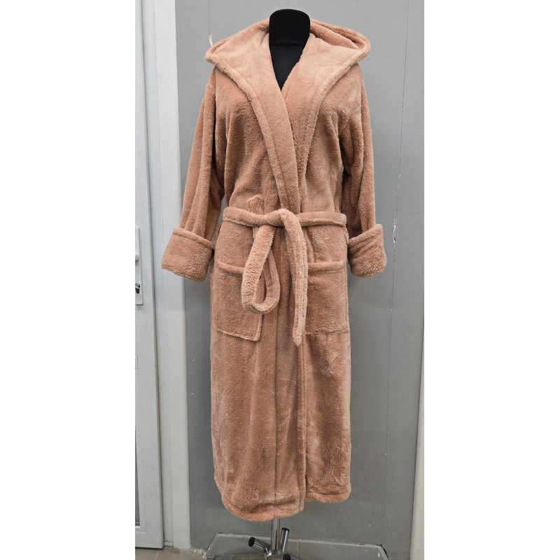 Халат махровий жіночий довгий з капюшоном Welsoft (TM Zeron), Kiremit — 2XL Туреччина