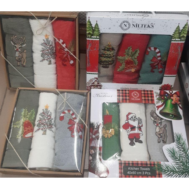 Кухонні рушники ВАФЕЛЬНІ (ТМ NILTEKS ) бавовна 40х60 (3шт.)  Турция