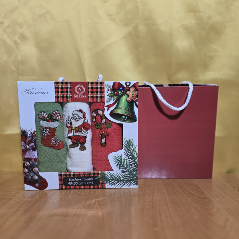 Кухонні рушники ВАФЕЛЬНІ (ТМ NILTEKS ) бавовна 40х60 (3шт.)  Турція