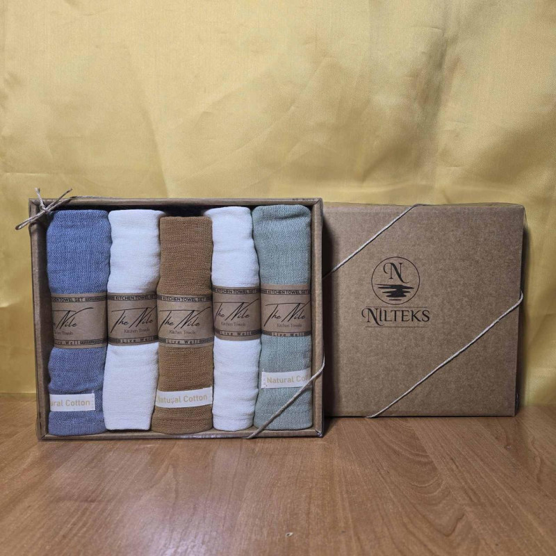 Кухонні рушники Вафельні (ТМ Nilteks) МУСЛІН 40х60 (5шт.) Туреччина