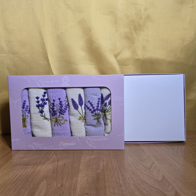 Кухонні рушники Вафельні (ТМ ZERON) бавовна 40х60 (6 шт.) Lavanda Туреччина