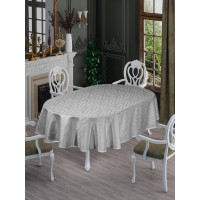 СКАТЕРТИНА ОВАЛЬНА TEFLON ( Водовідштовхуюча) NERGIS Сіра 160 х 220