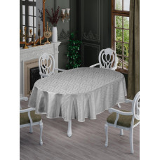 СКАТЕРТИНА ОВАЛЬНА TEFLON ( Водовідштовхуюча) NERGIS Сіра 160 х 220