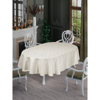 СКАТЕРТИНА ОВАЛЬНА TEFLON ( Водовідштовхуюча) NERGIS Krem 160 х 220