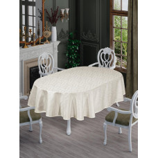 СКАТЕРТИНА ОВАЛЬНА TEFLON ( Водовідштовхуюча) NERGIS Krem 160 х 220