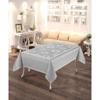 Скатертина тефлонова прямокутна 160х220 (TM Masali), 504 Сірий  Туреччина