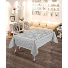 Скатертина тефлонова прямокутна 160х220 (TM Masali), 504 Сірий  Туреччина