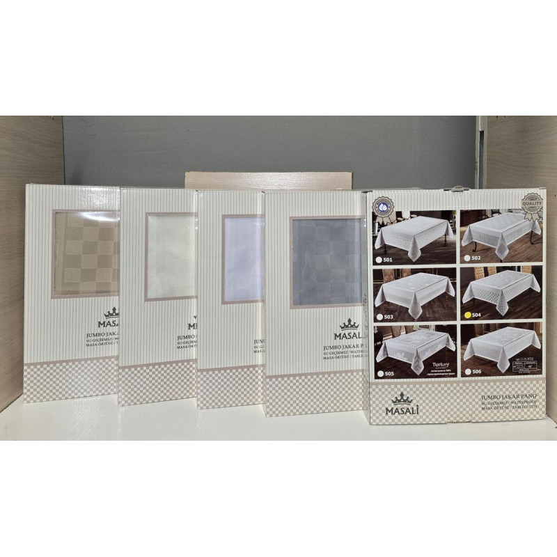 Скатертина тефлонова прямокутна 160х220 (TM Masali), 504 Сірий  Туреччина