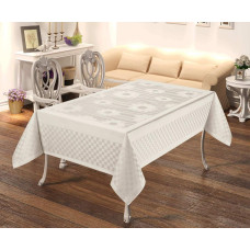 Скатертина тефлонова прямокутна 160х220 (TM Masali), 504 Білий Туреччина