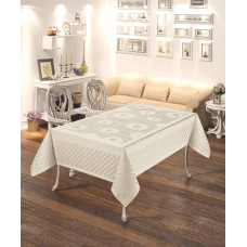 Скатертина тефлонова прямокутна 160х220 (TM Masali), 504 Крем Туреччина