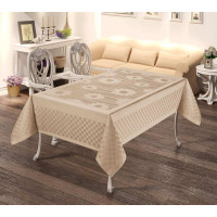 Скатертина тефлонова прямокутна 160х220 (TM Masali), 504 Капучіно Туреччина