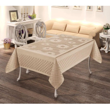 Скатертина тефлонова прямокутна 160х220 (TM Masali), 504 Капучіно Туреччина