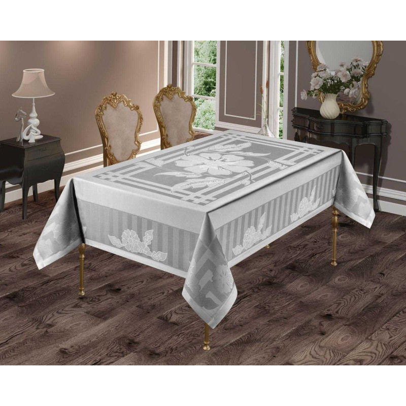 Скатертина тефлонова прямокутна 160х220 (TM Masali), 505  Сіра Туреччина