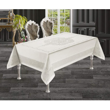 Скатертина круглаТефлон. 160 x 300 cм Крем , Туреччина