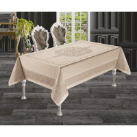 Скатертина круглаТефлон. 160 x 300 cм Капучіно , Туреччина