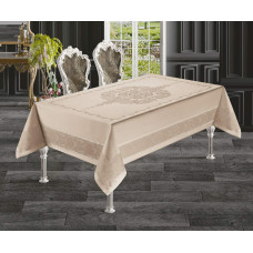 Скатертина круглаТефлон. 160 x 300 cм Капучіно , Туреччина