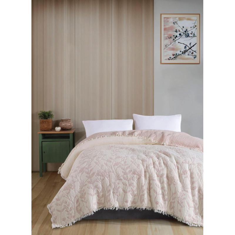 ПОКРИВАЛО МУСЛІНОВЕ 4-х слойне  CICEKLI  PUDRA