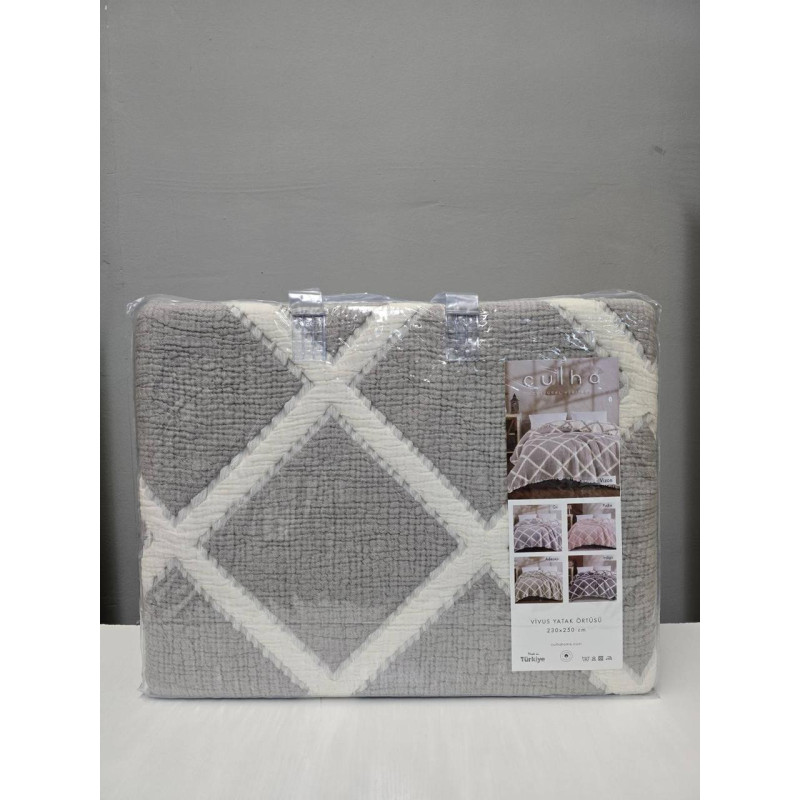 ПОКРИВАЛО МУСЛІНОВЕ 4-х слойне  РОМБ  ANTRACIT