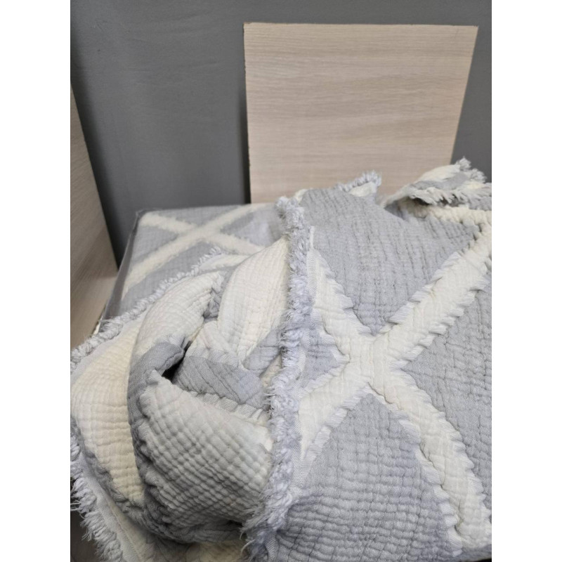 ПОКРИВАЛО МУСЛІНОВЕ 4-х слойне  РОМБ  ANTRACIT