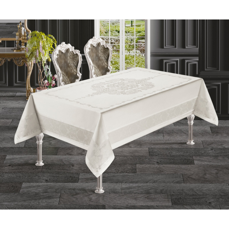 Скатертина тефлонова прямокутна 160х260 (TM Masali), Evin KREM Туреччина