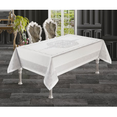 Скатертина тефлонова прямокутна 160х260 (TM Masali), Evin White Туреччина