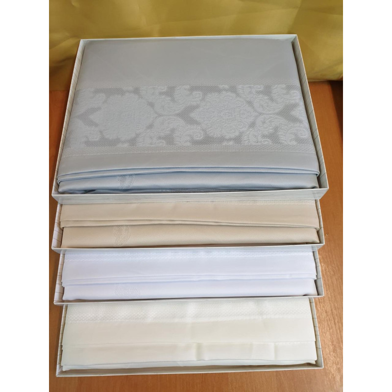 Скатертина тефлонова прямокутна 160х260 (TM Masali), Evin White Туреччина