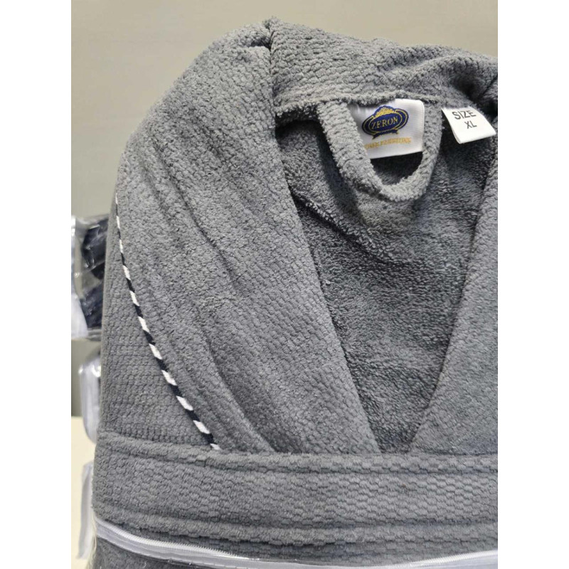 Халат чоловічий велюр/махра бавовна (TM Zeron) Аçık gri — 2Xl, Туреччина