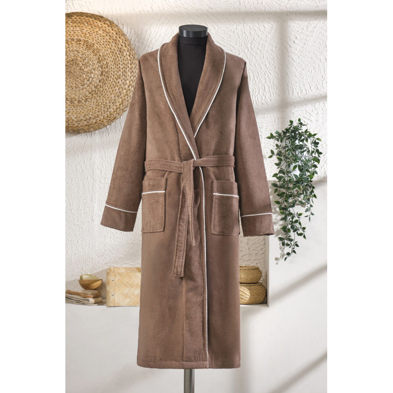 Халат чоловічий велюр/махра бавовна (TM Zeron) Kahverengi — 3XL, Туреччина