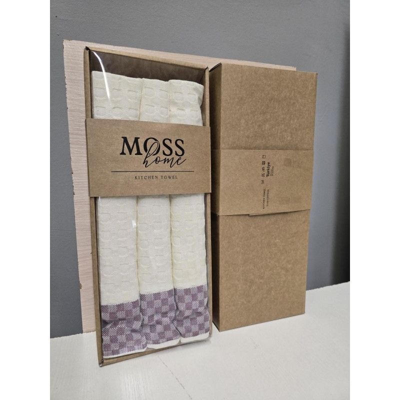 Кухонні рушники Вафельні (ТМ MOSS)  бавовна 50х70 (3шт.)  Туреччина