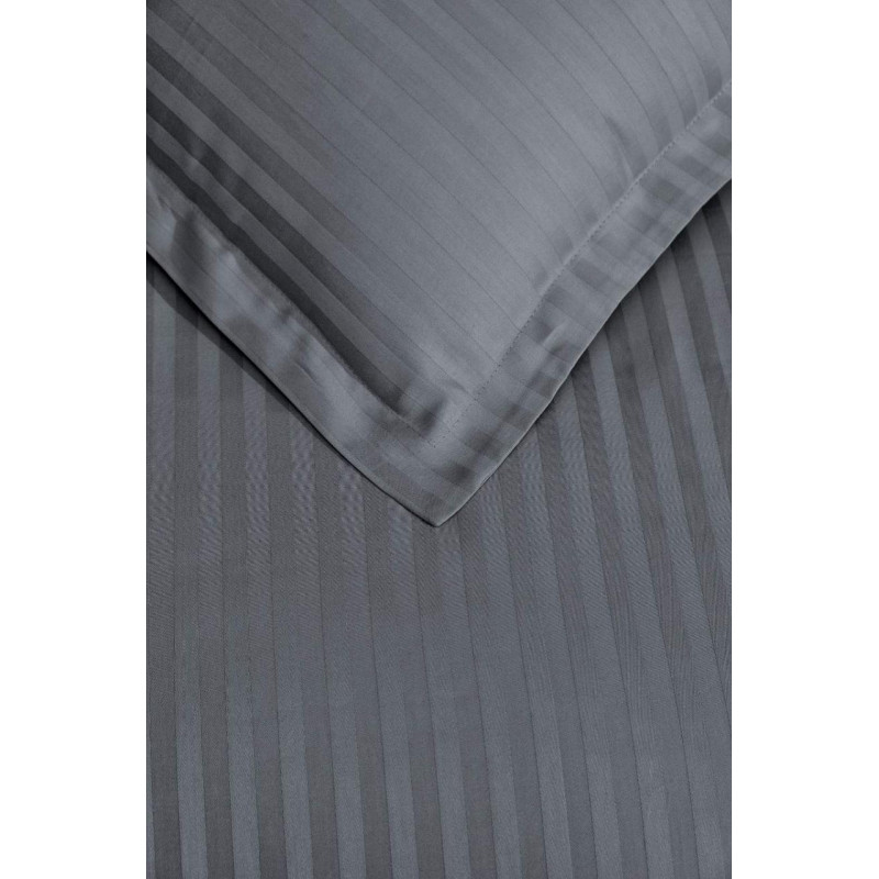 Постільна білизна Satin Strip 200х220 ZERON ANTRASIT