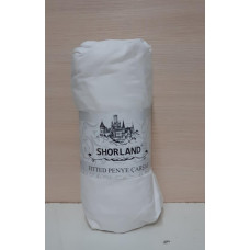 Простирадло на гумці ранфорс Shorland 90×190 см, біле, 100% бавовна