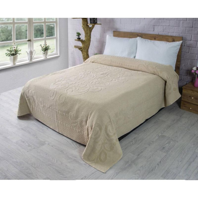 Махрове простирадло бавовна 150х220 (TM Zeron) 460 г/м2 AVDAR Bej Туреччина