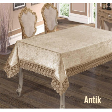 Скатертина велюр-жакард прямокутна 160х220 ANTIK Cappuccino, Туреччина