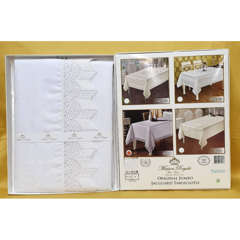 Скатертина прямокутна К.Д.К. 160х220 Beyaz, Туреччина
